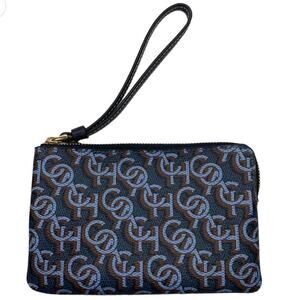 COACH Canvas & Leather Corner Zip Wristlet Small Wallet Clutch CF548 New w/ Tag